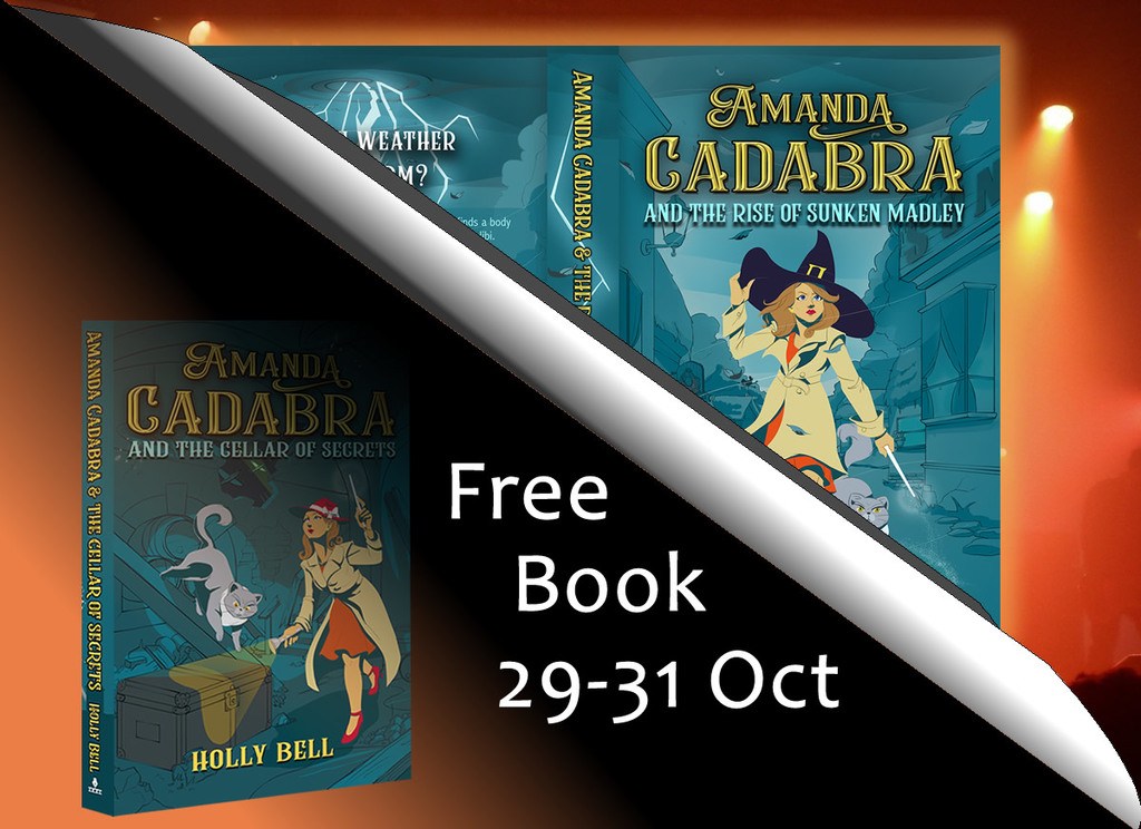 Book 4 paperback top right and Book 2 bottom left with text: Free book 29 - 31 Oct