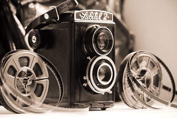 Vintage camera and film