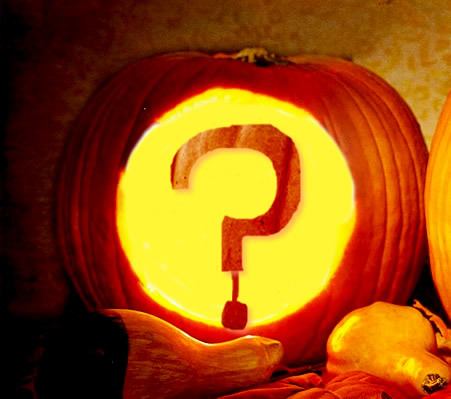 Question mark in pumpkin