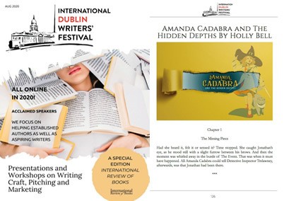 Dublin Interntional Writers Festival Magazine Cover with Chapter 1 of new Amanda Cadabra Book 5