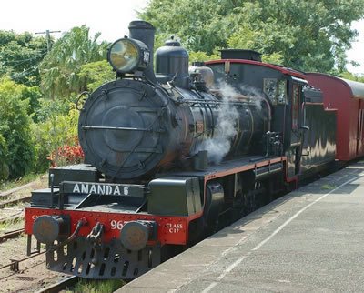 Steam train with AMANDA 6 on the front