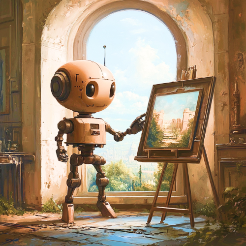 AI robot painting