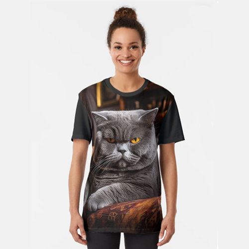 short sleeve t with Tempest on sofa print